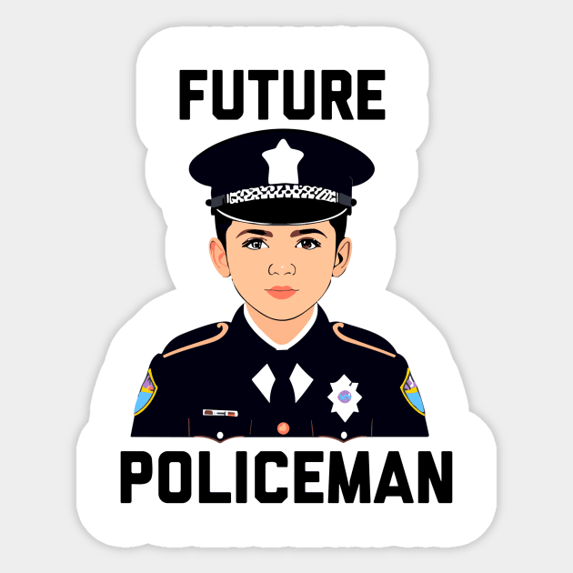 Future policeman Sticker by Amusing Aart.